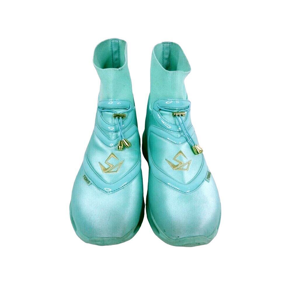 Tronus Men's Aqua Blue High Tops Sneakers Teal Size: 11 - Picture 4 of 15